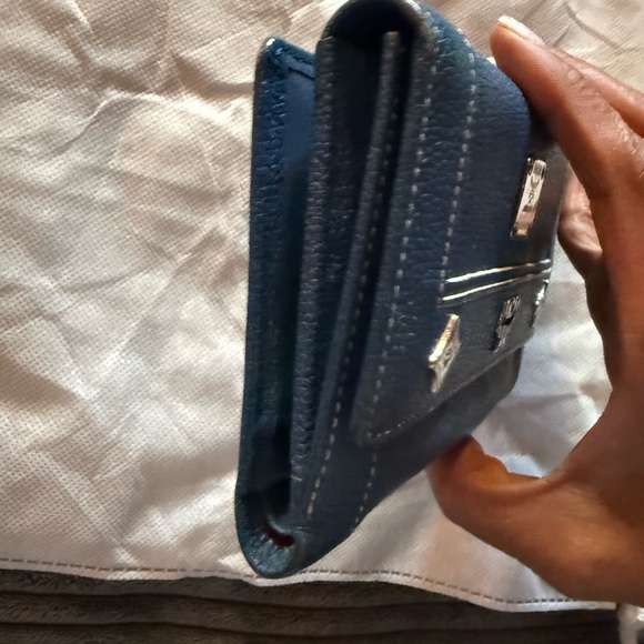 MCM Navy Leather Wallet with Gold Accents - Picture 2 of 7